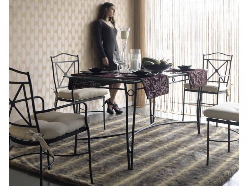 Table En Chêne Et En Fer Forgé (225cm/270cm X 97cm