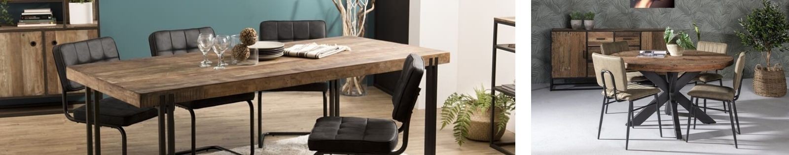 Table en bois recyclé - Meuble de salle à manger et cuisine - Lotusea