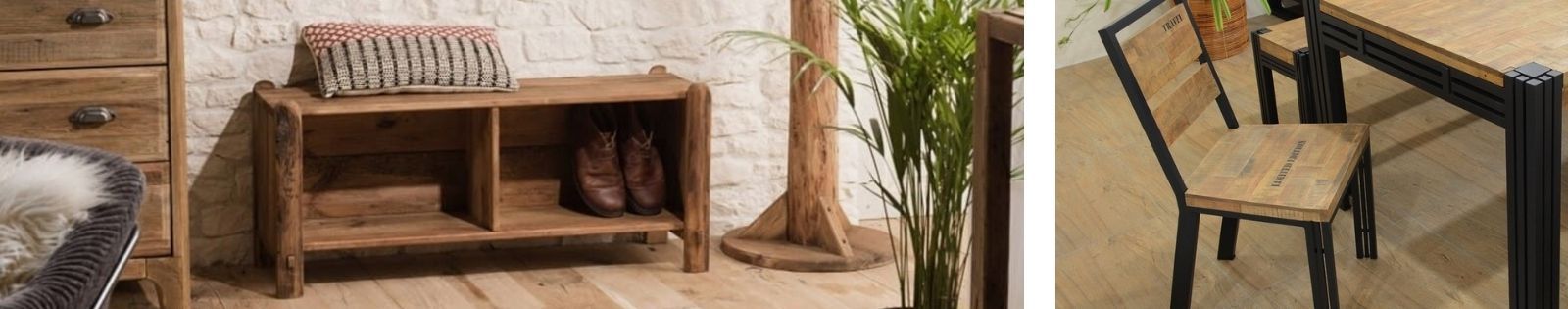 Chaise, tabouret, banc en bois massif recyclé de qualité | Lotuséa