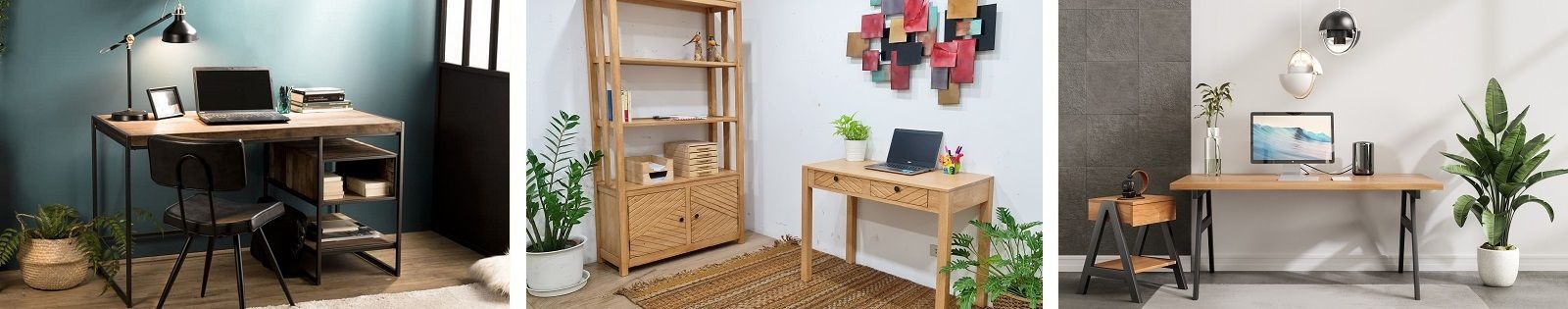 Bureau d'Ordinateur en Bois Massif pour bureau