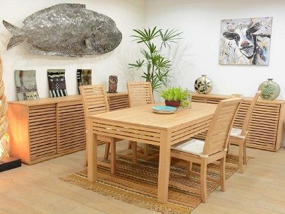 Salle à manger bois massif - Mobilier en chêne, hévéa, acacia