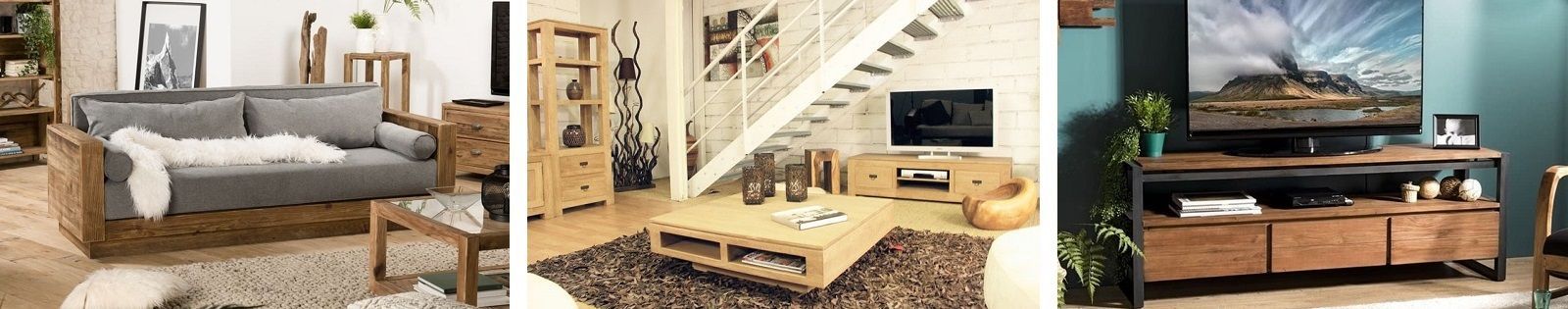 Meubles de salon en bois massif  - Mobilier de séjour - Lotuséa