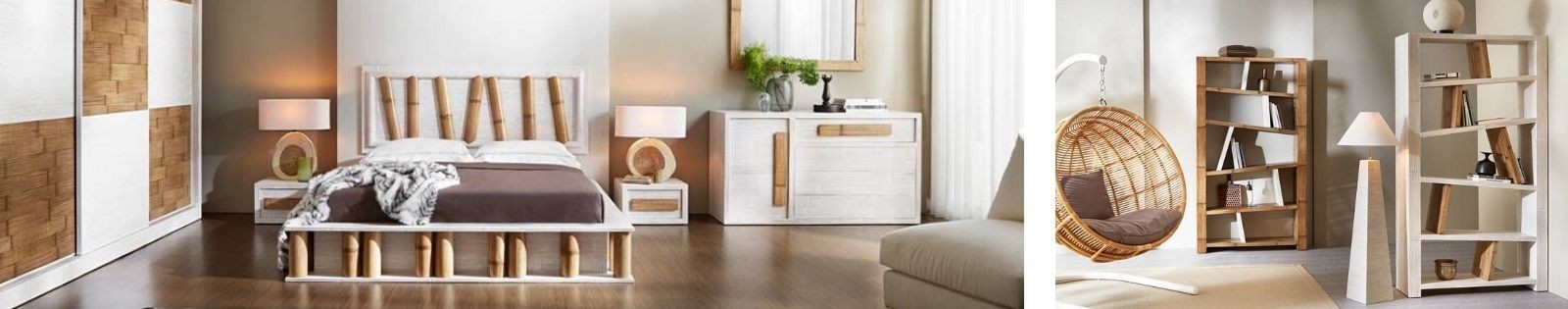 Meubles en bambou-Mobilier pour la chambre, le salon la salle à manger