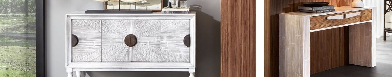 Console en bambou. Meuble haut de Gamme de fabrication artisanale.