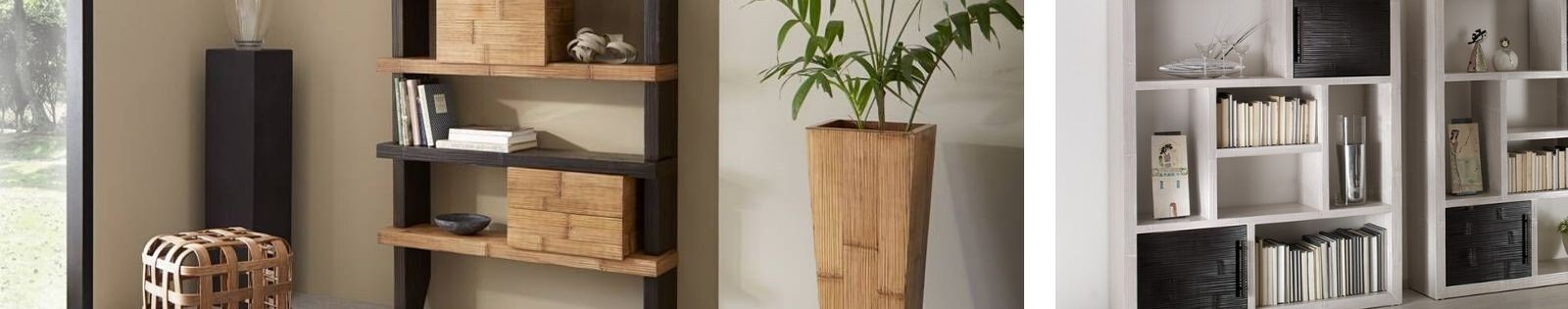 Etagères en bambou. Haut de Gamme de fabrication artisanale.