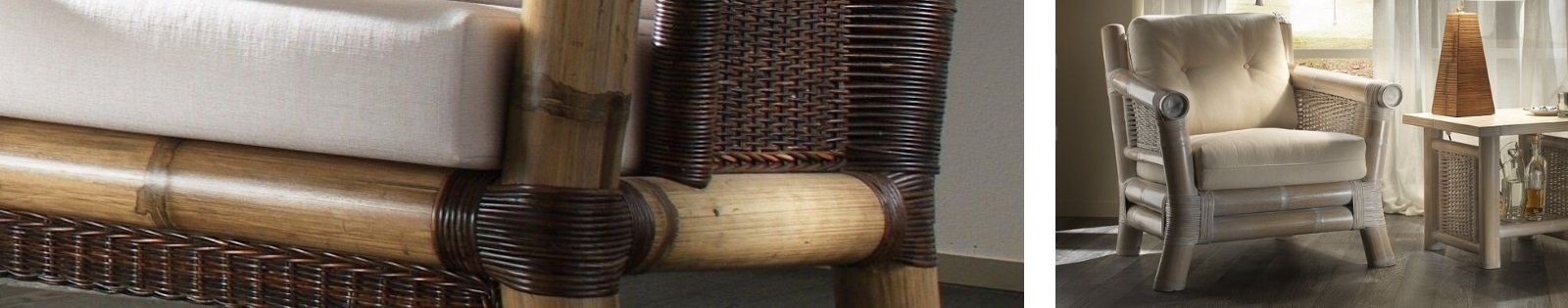 Fauteuil en bambou haut de gamme. Meuble pour le salon. Lotuséa