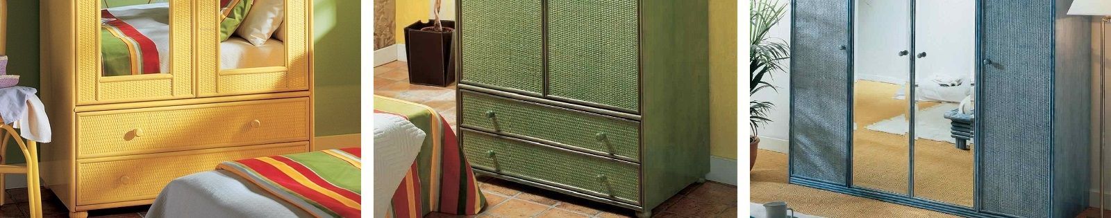 Armoire en rotin de qualité en provenance d'Espagne. Meuble pour la chambre. Lotuséa